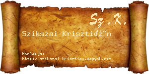 Szikszai Krisztián névjegykártya