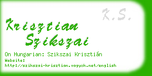 krisztian szikszai business card